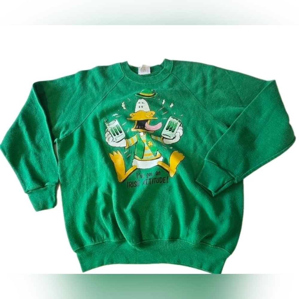 Vntg Lee Donald Duck I've Got An Irish Attitude XL (see measurements)